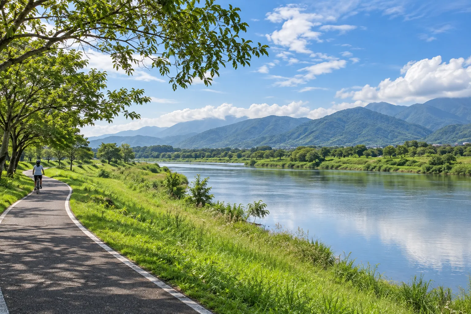 AI 示意圖|河岸公園情境,非冬山河親水公園實景